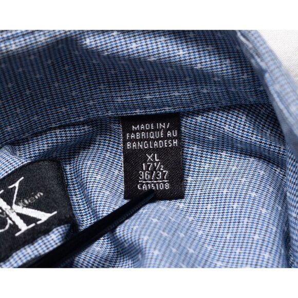 Calvin Klein Shirt Mens Extra Large Blue Slim Fit Dot Print Dress Button Up NWT - Picture 7 of 8